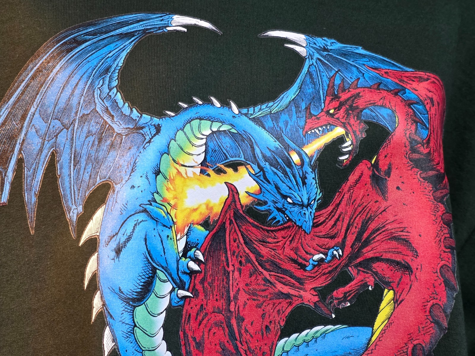 Fantasy Dragons X-Large Forest Green T-Shirt