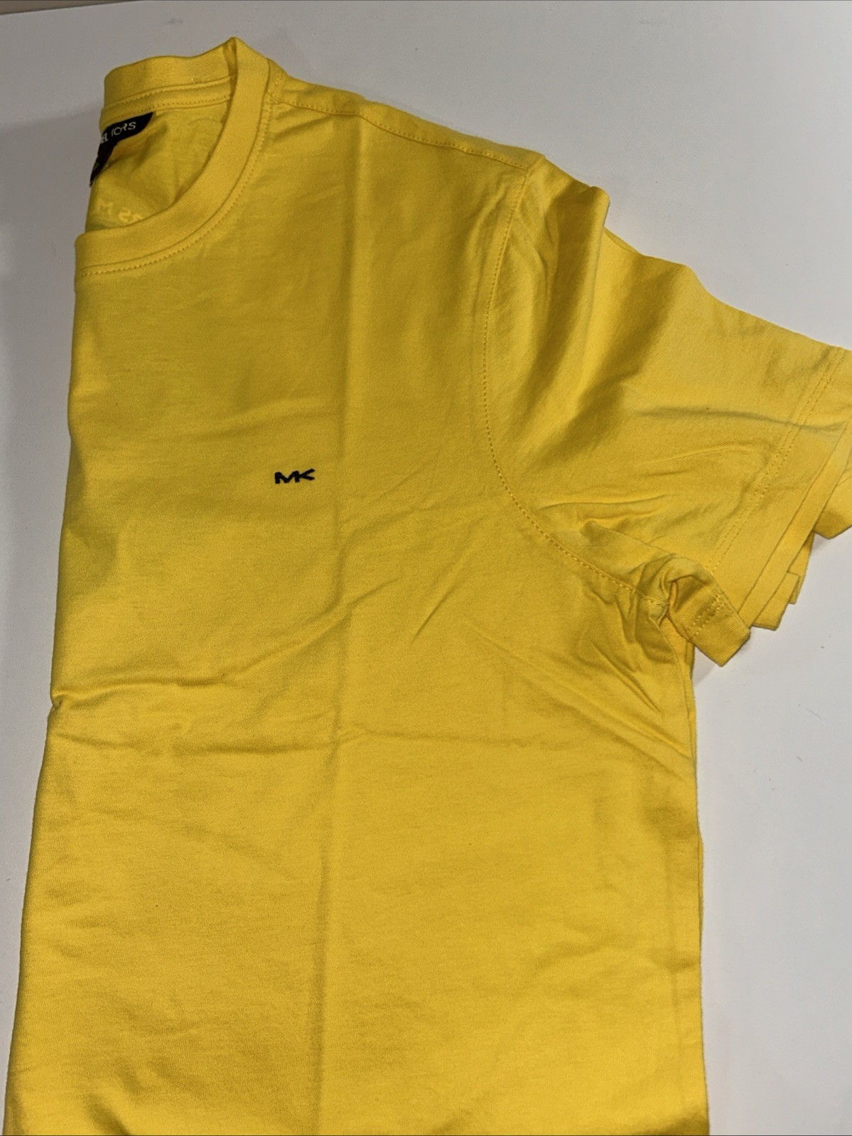 Michael Kors Meringue Yellow Black Logo Shirt – Size L – NEW!