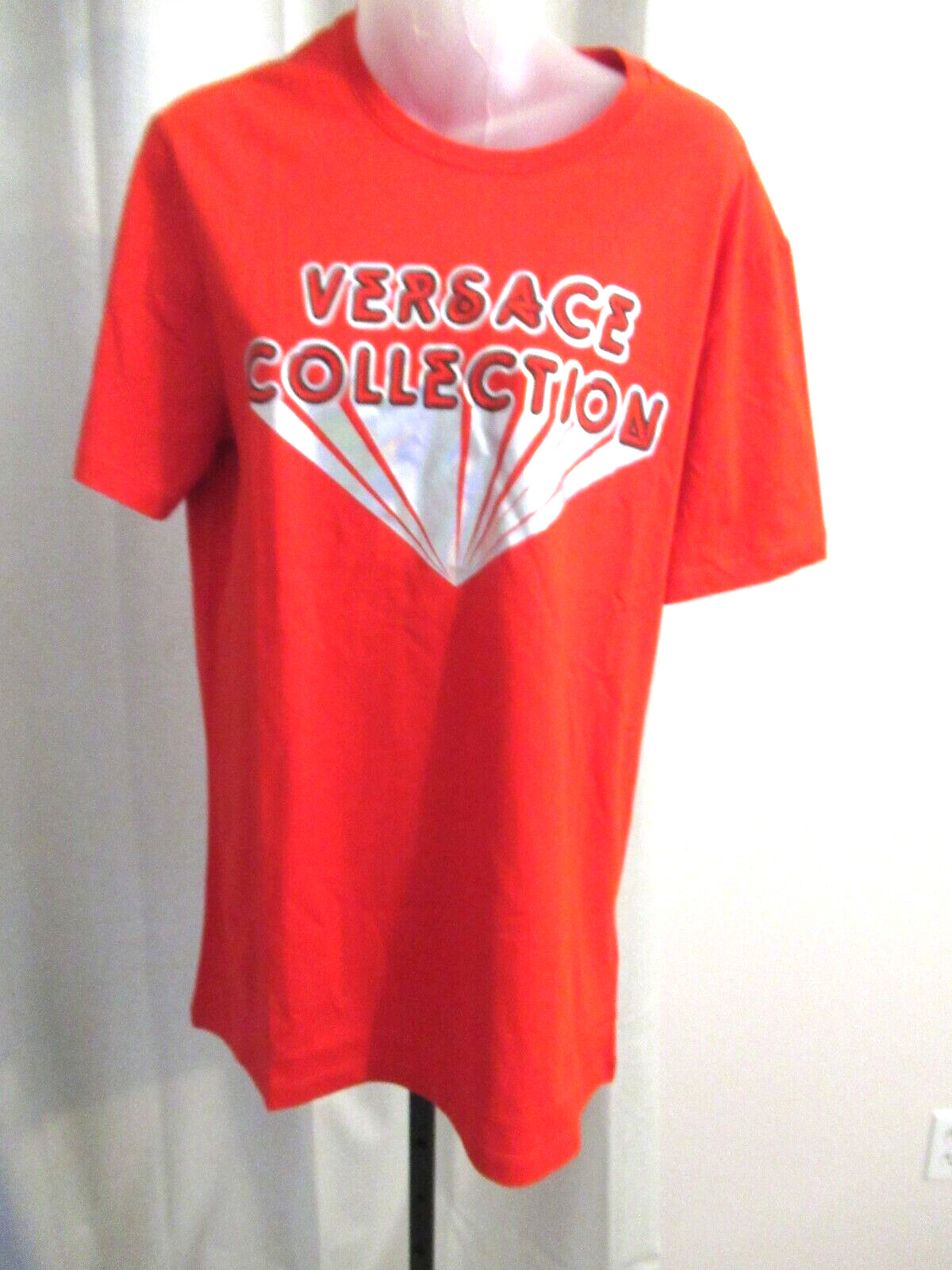 VERSACE COLLECTION Designer Girocollo Red Tee Shirt Medium NWT