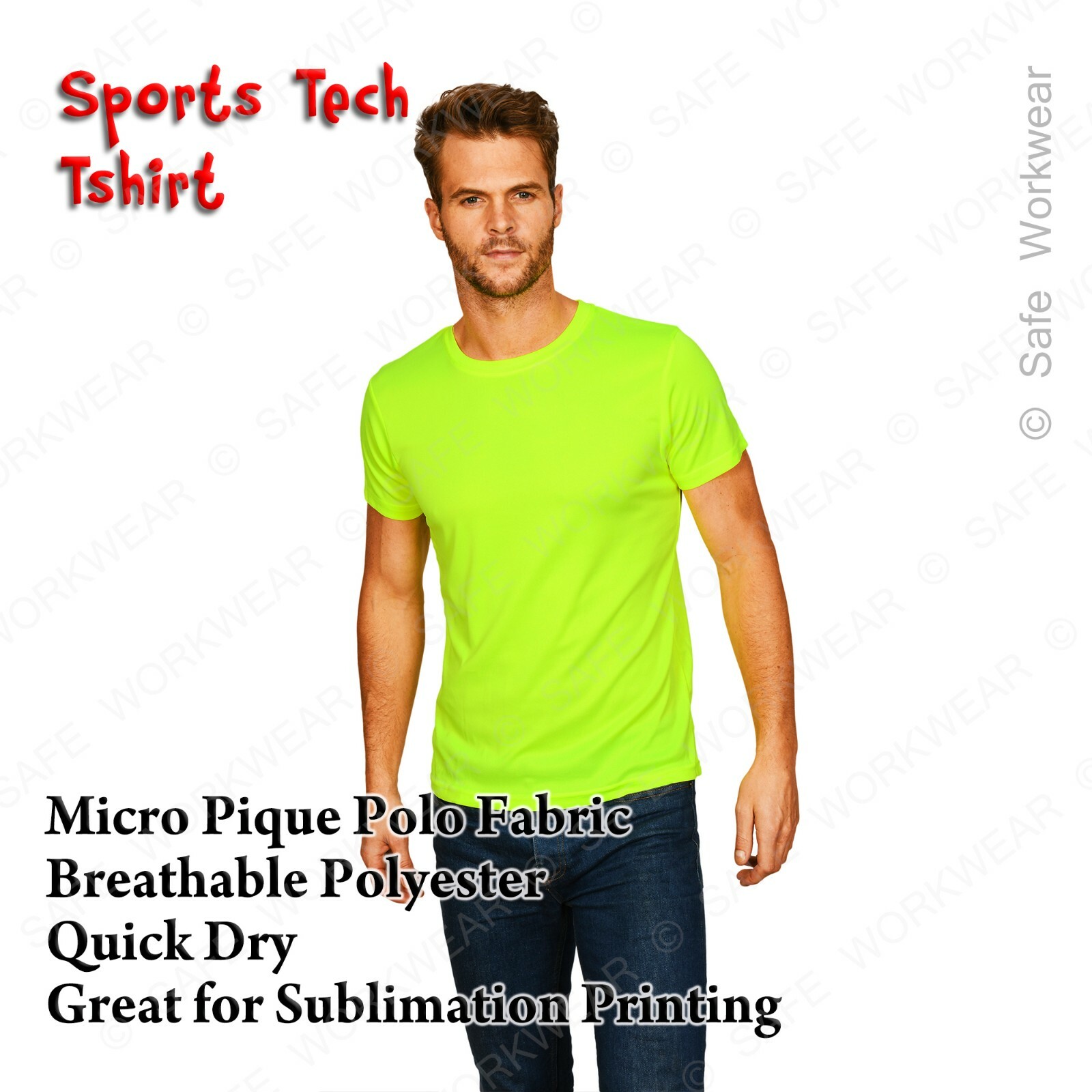 Sports Tech Tshirt – Breathable Quick Dry – Micro Pique Polo Sublimation Fabric