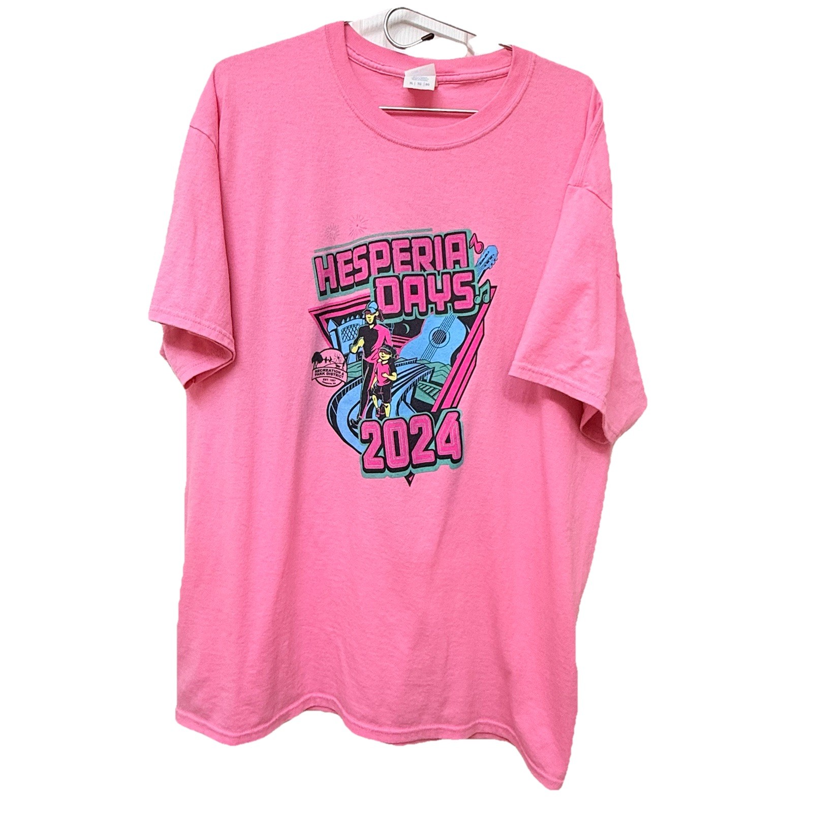 HESPERIA DAYS 2024 HIGH DESERT PINK T-SHIRT, XL, CHEST 46, LENGTH 31
