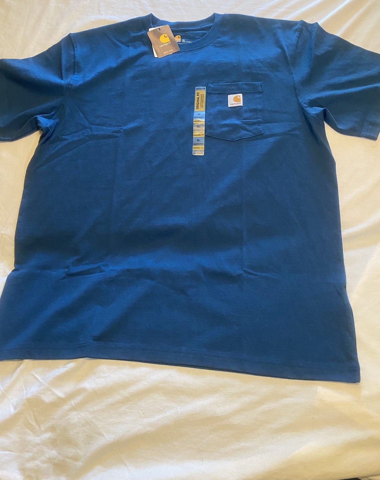 Carhartt Original Fit Men’s XL Blue Pocket T-Shirt Crew Neck Short Sleeve #0031