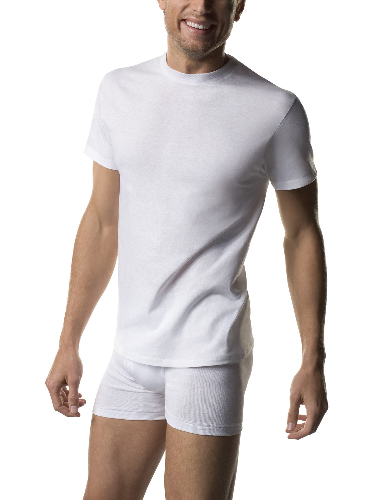 Hanes Men’s Crew Neck T-Shirt White Irregular Size Small-XXXL, 3-Pack & 6 Pack