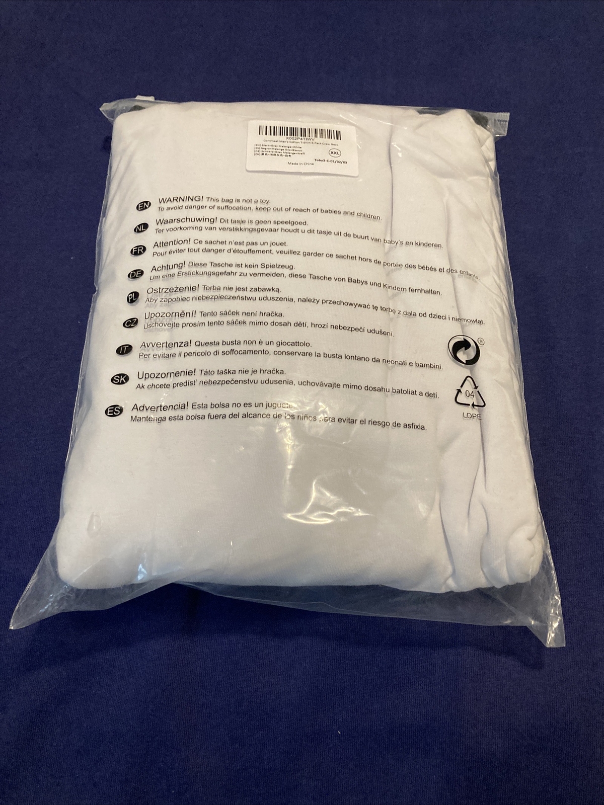 Comfneat Men’s 3-Pack Undershirts Cotton Spandex StretchyWhite gray and black