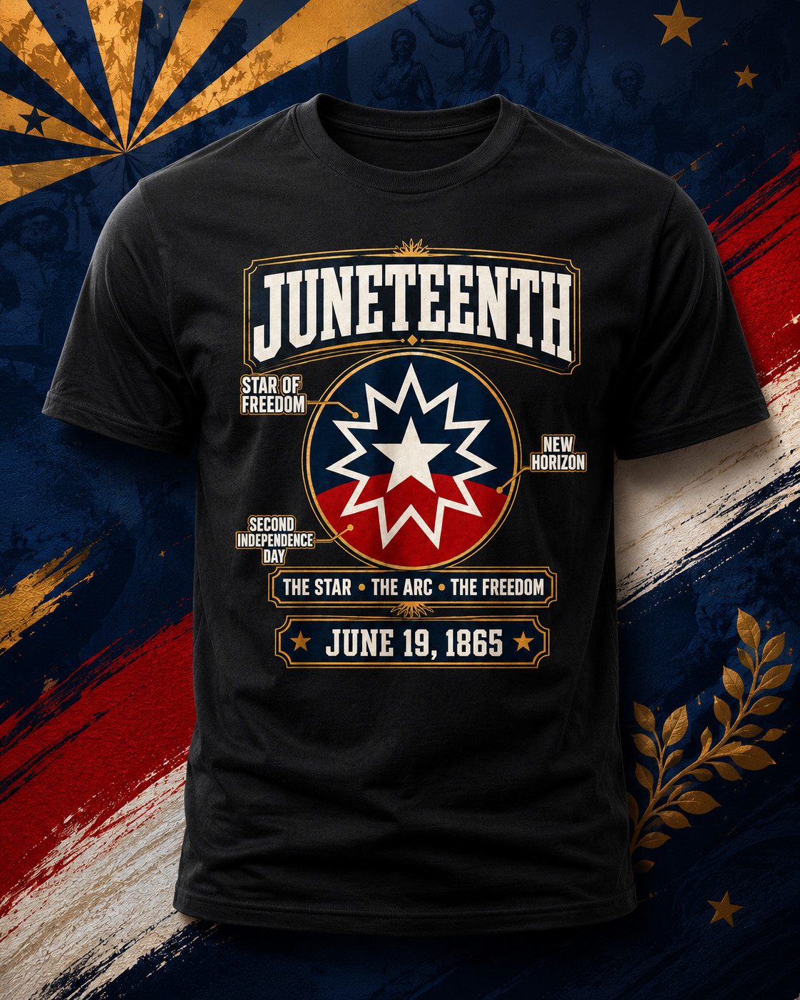 Juneteenth Flag Red White Blue Meaning Black History Freedom T-Shirt