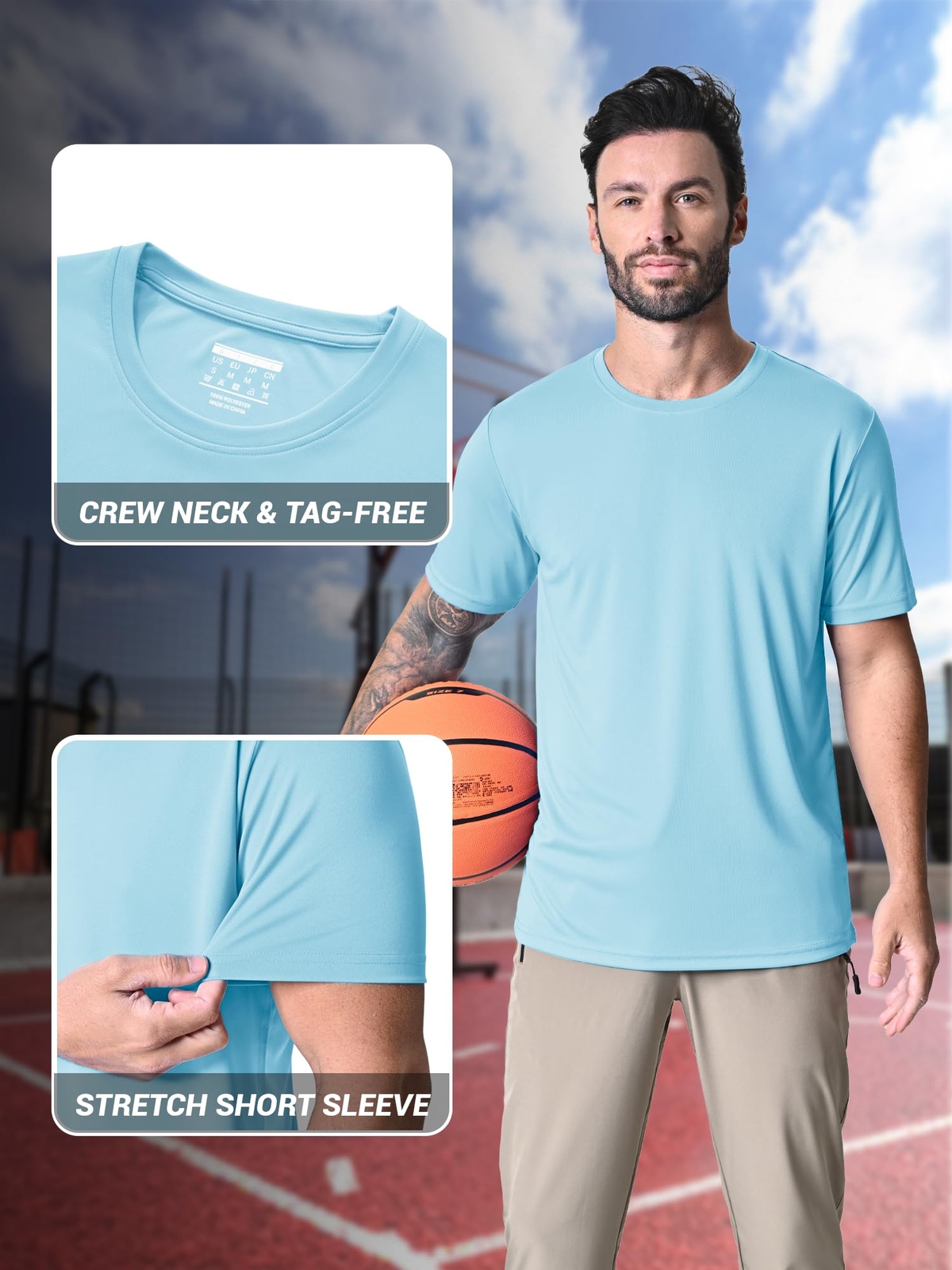 UPF50+ Men’s UV Shirts Skin Protection Summer Short Sleeve Water Sport Casual T