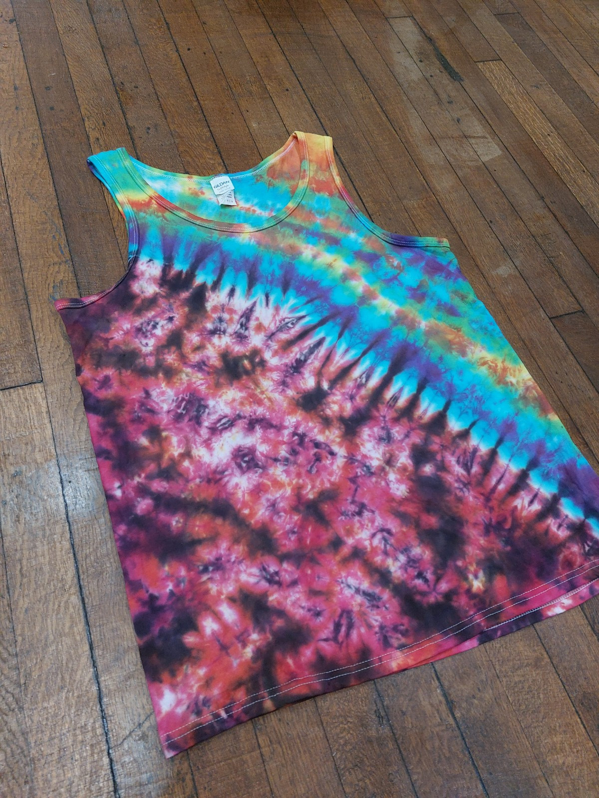 Multi Purple festival tie dye t shirt tank vest top sizes S-2XL