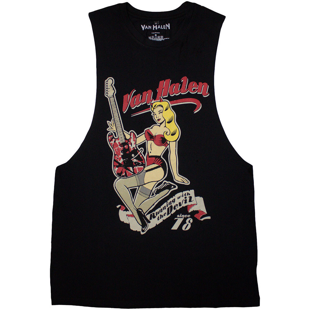 Van Halen – Running With The Devil – Black Sleeveless Tank t-shirt