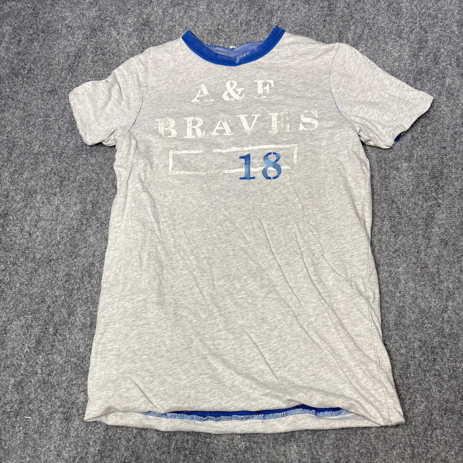 Vintage Abercrombie & Fitch Double Face Reversible Tee A & F Braves Native Small