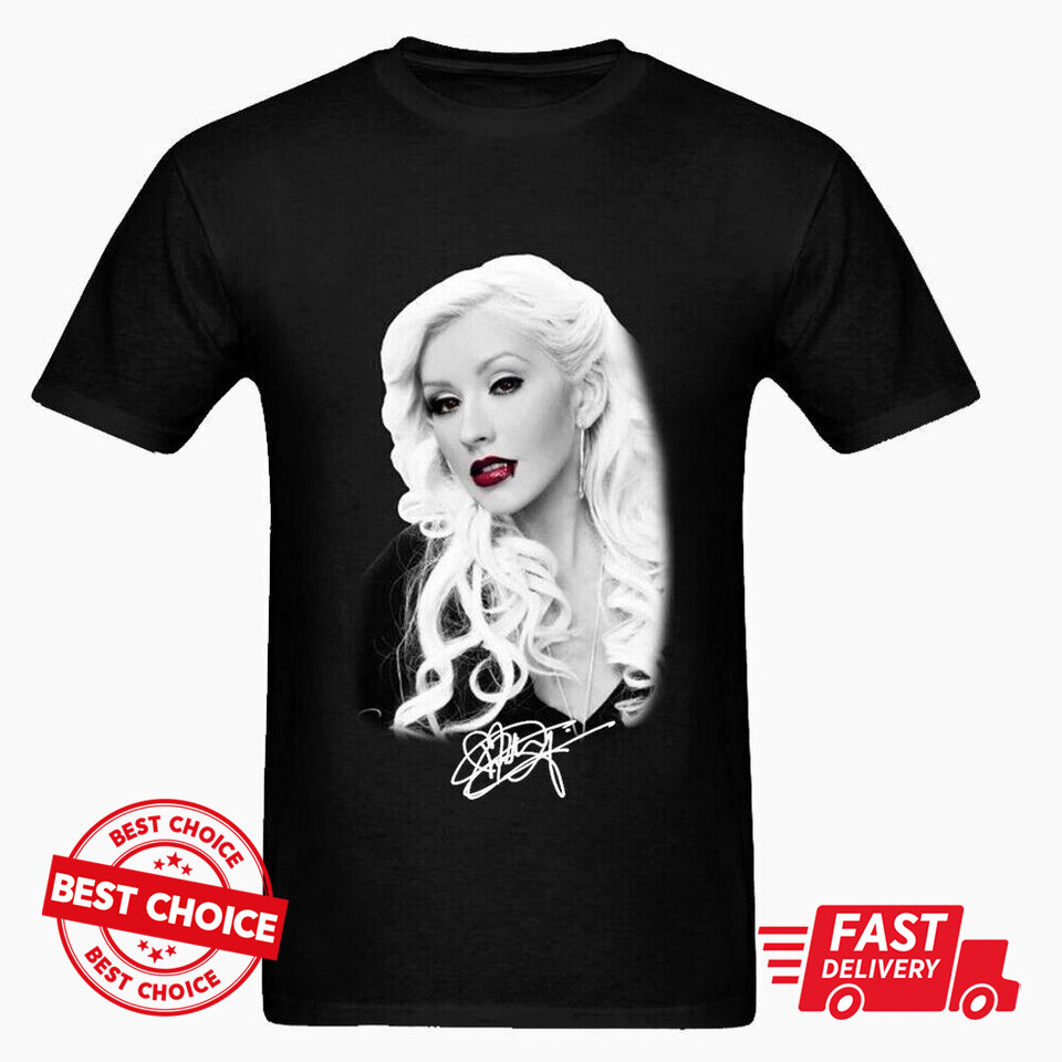 Christina Aguilera Unisex Black T Shirt S-3XL