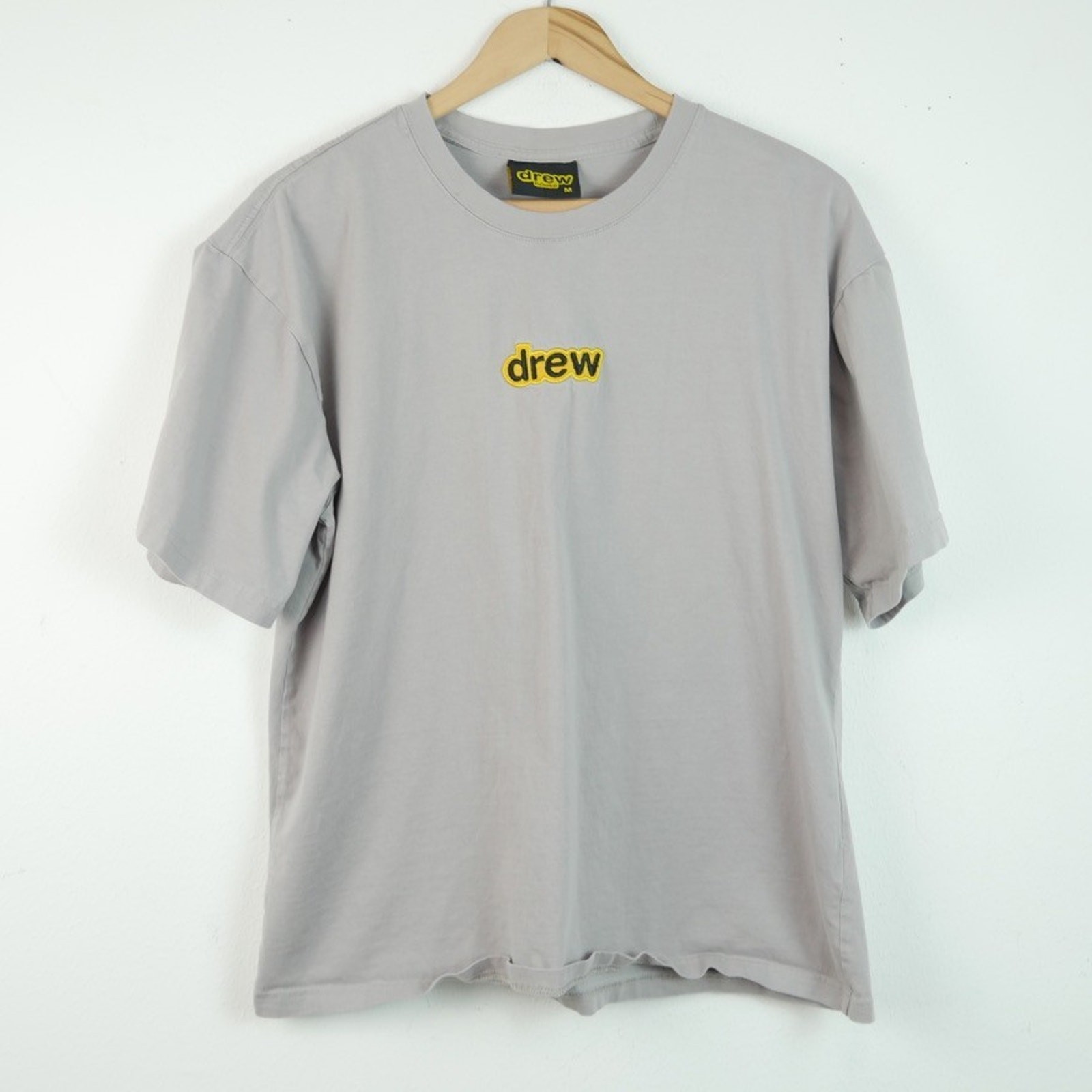 Drew House Medium T Shirt Embroidered Logo Justin Bieber Grey Streetwear Minimal
