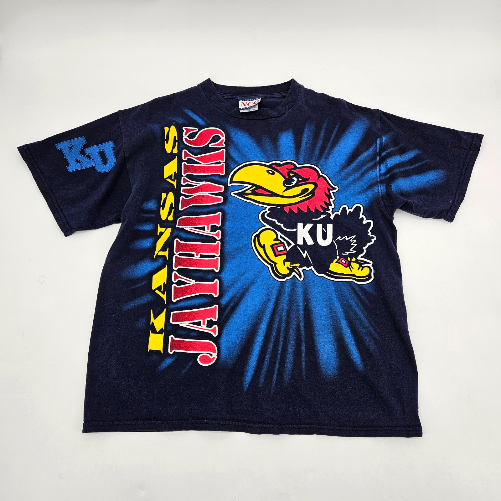 Vintage University of Kansas Jayhawks Shirt Men’s Size XL KU All over Print VTG