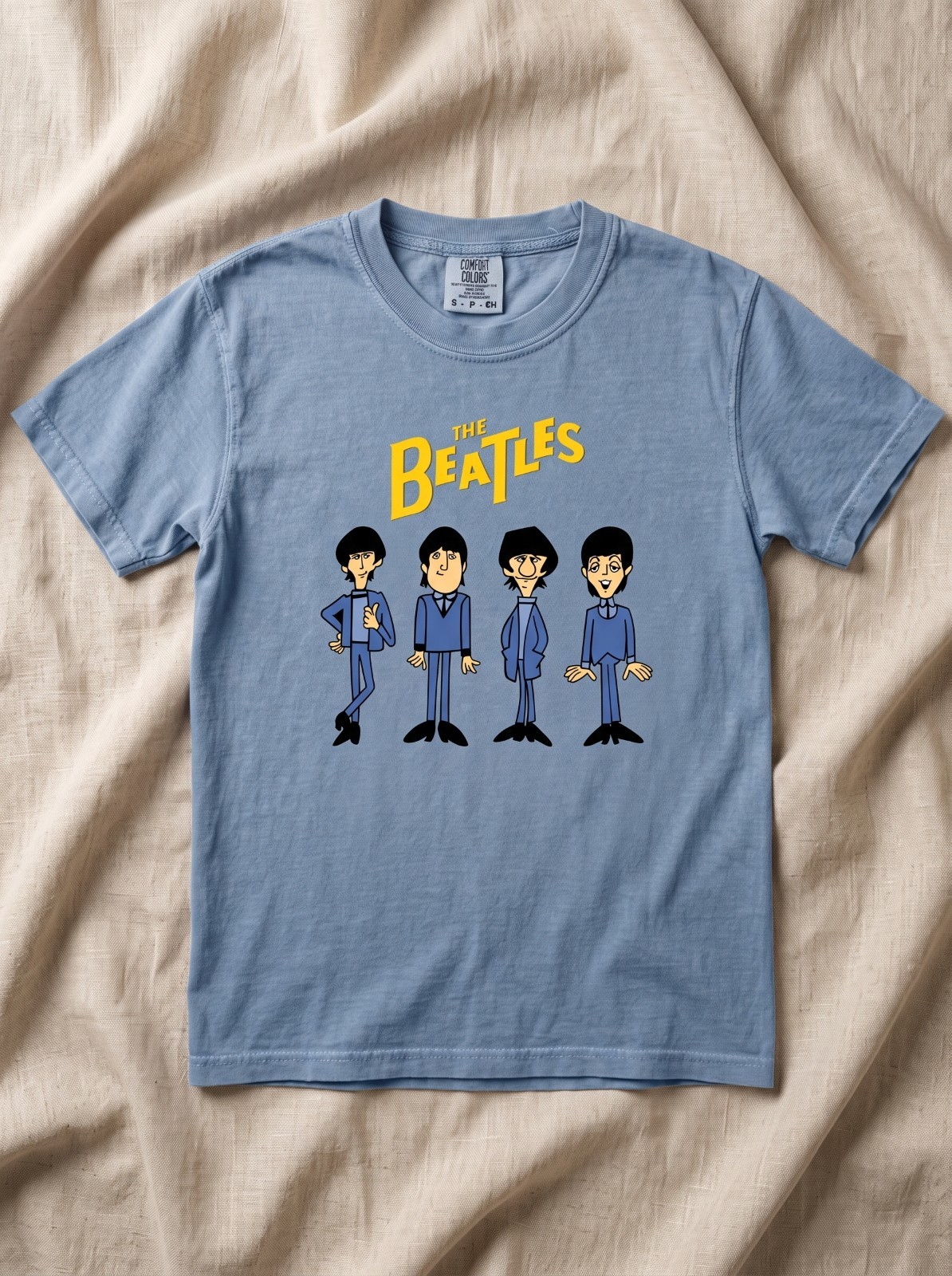 The Beatles Cartoon Vintage Shirt, Retro Rock Band Tee, Classic Music Lover Gift