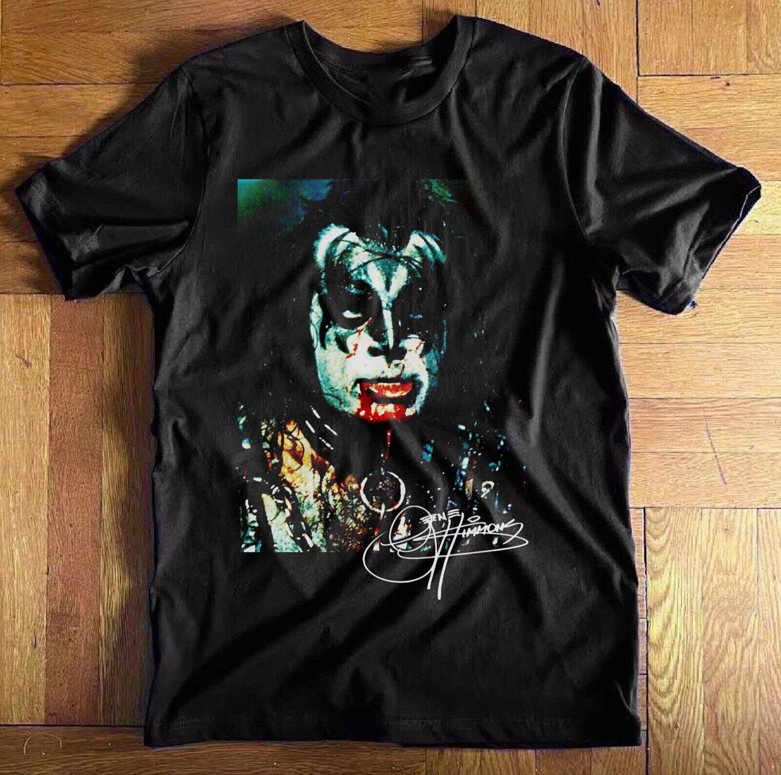 Vtg Gene Simmons Short Sleeve Cotton Black All Size Unisex Shirt JU174