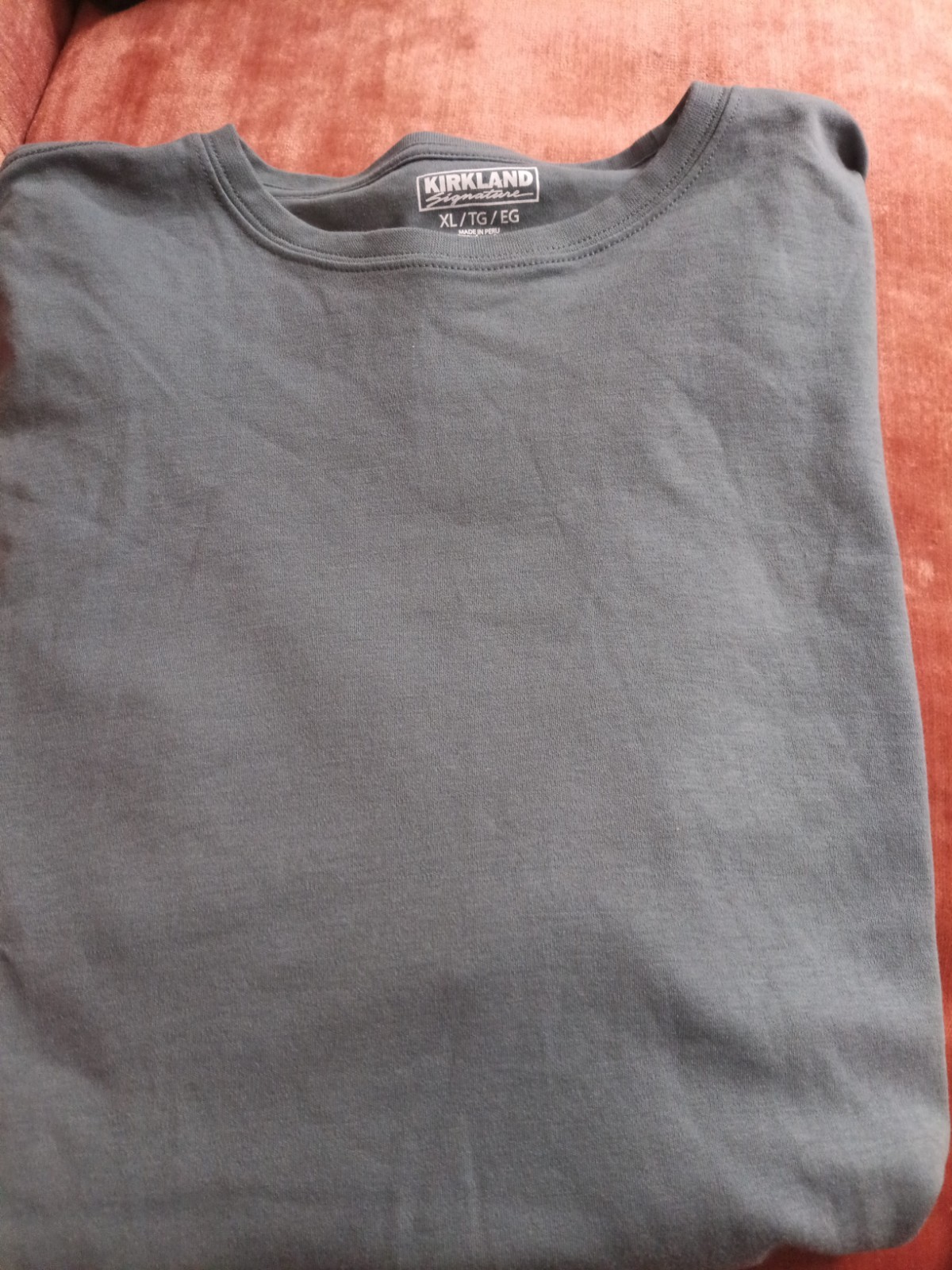 Kirkland Signature Men’s Pima Cotton Slub Tee, Gray, Size Xl