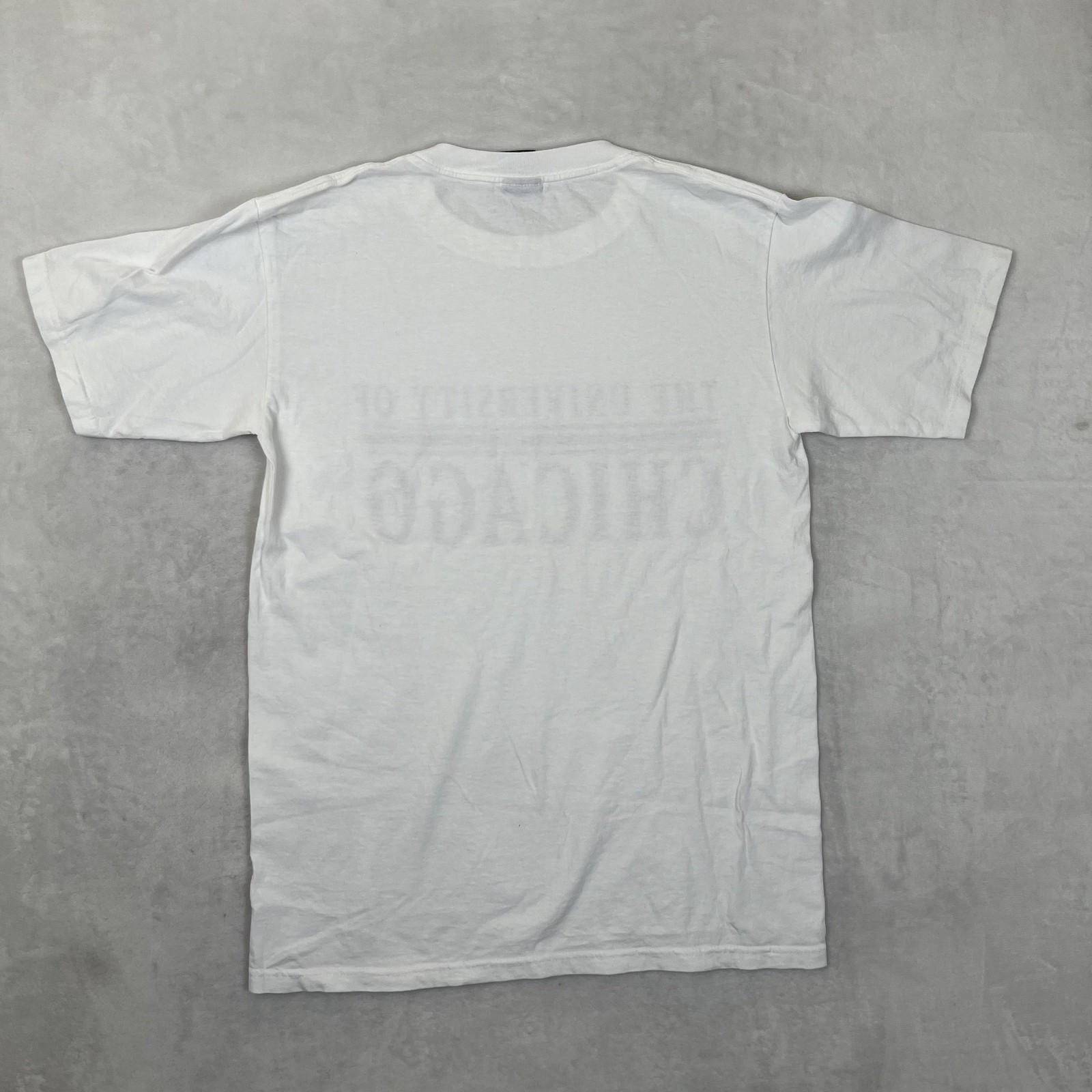 Vintage University Of Chicago T-Shirt Mens Small White College MV Sport Oversize
