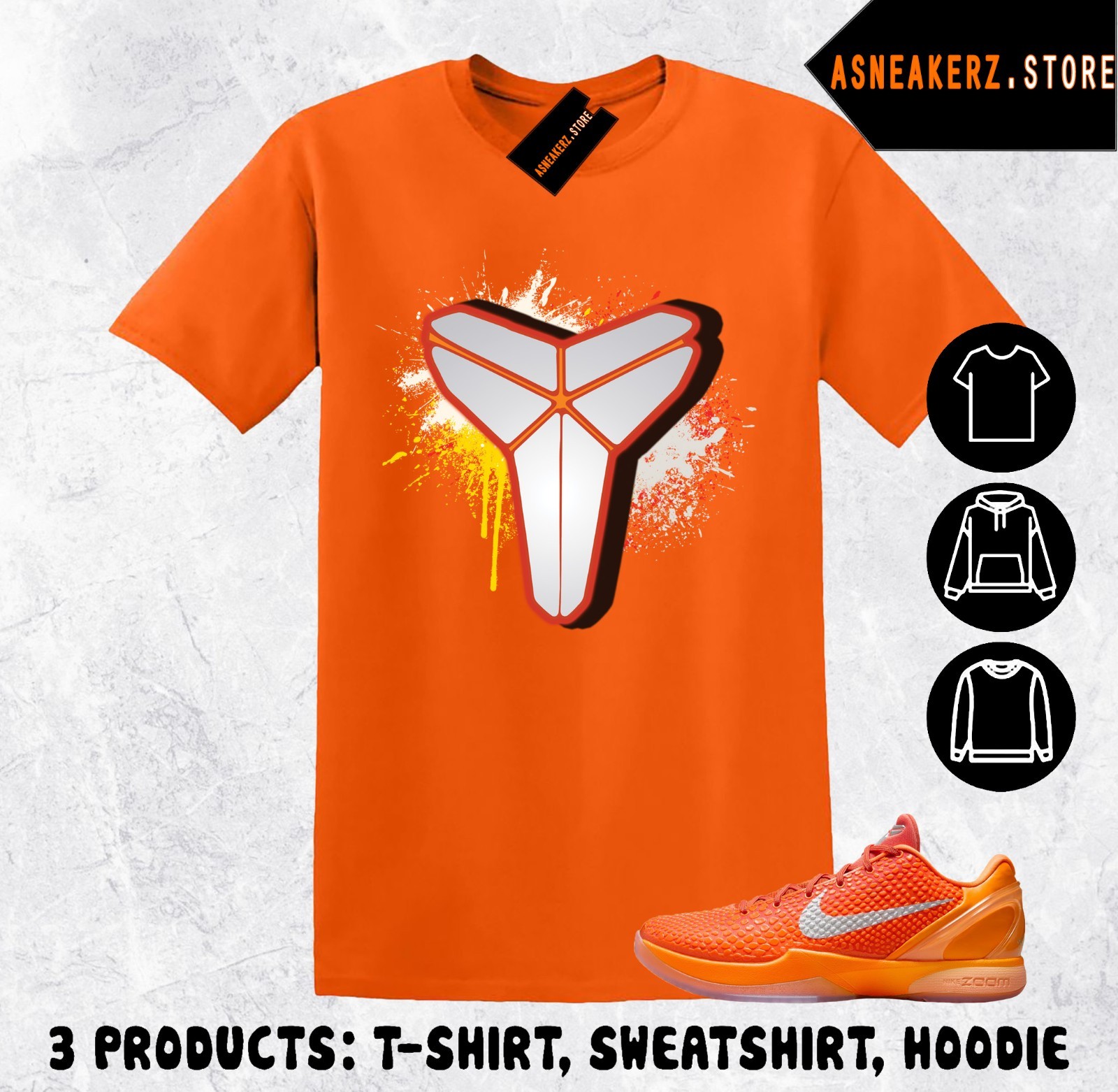 Tee Shirt Matching Kobe 6 Protro Total Orange 2025 To Match Sneaker Mamba Sheath