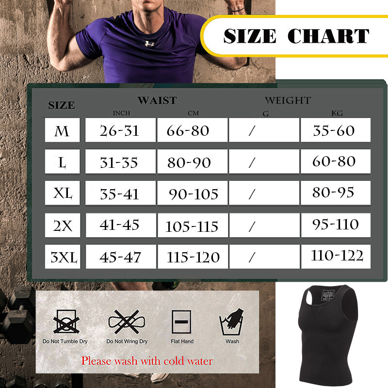 Mens Compression Shirt Slimming Body Shaper Vest Waist Trainer Vests Undershirts