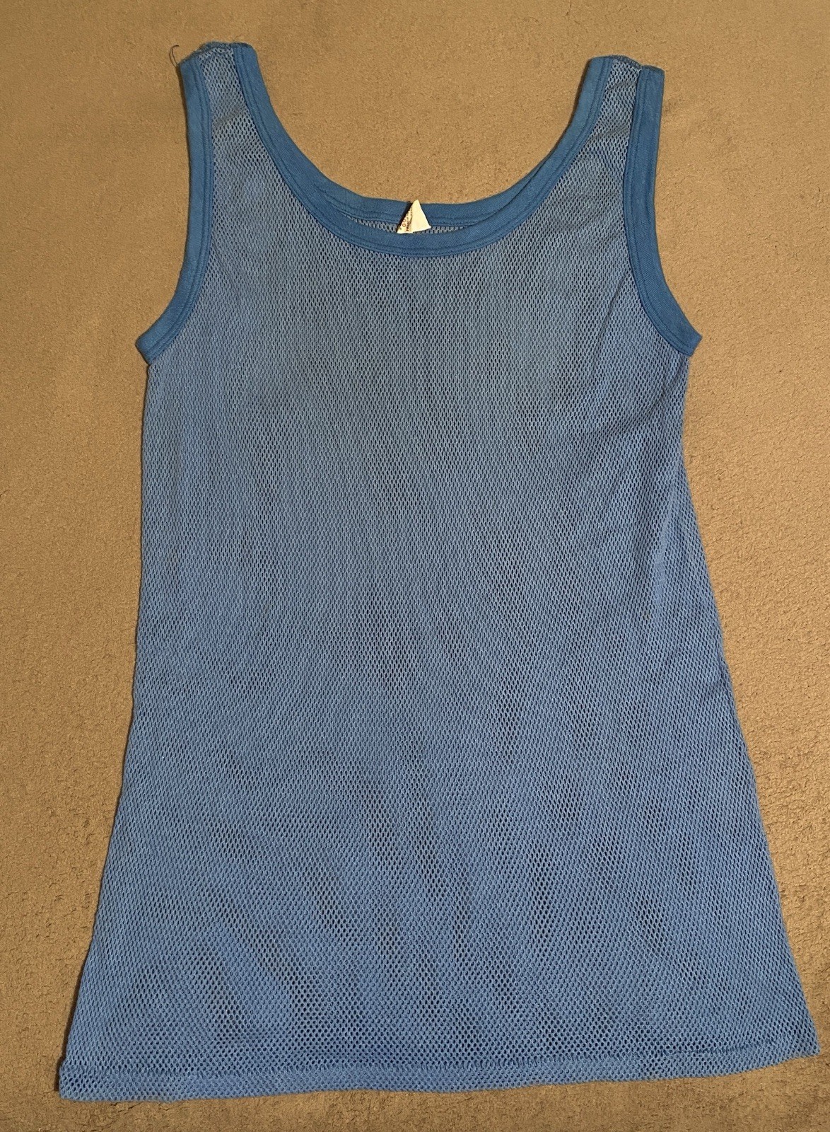 vintage fruit of the loom tank top Fit Small Blue 50s 60s