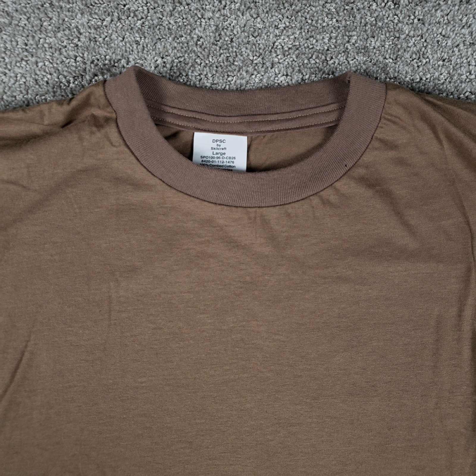 US Army Undershirt T-Shirt Mens (L) Coyote Brown DPSC Skilcraft Vintage 90s BDU