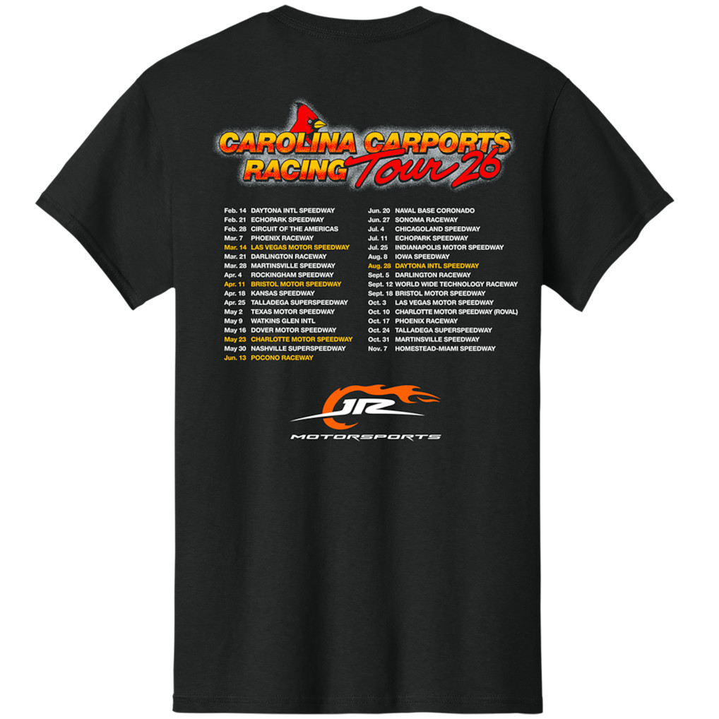 Justin Allgaier Carolina Carports Car Racing T Shirt JR Motorsports Tee