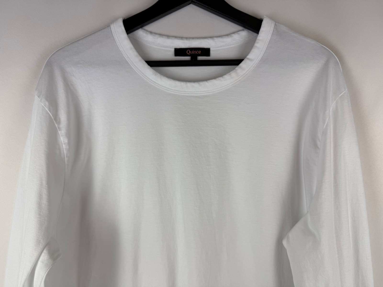 Quince Men’s White Long Sleeve 100% Pima Cotton Luxe Touch Tee Shirt Large L
