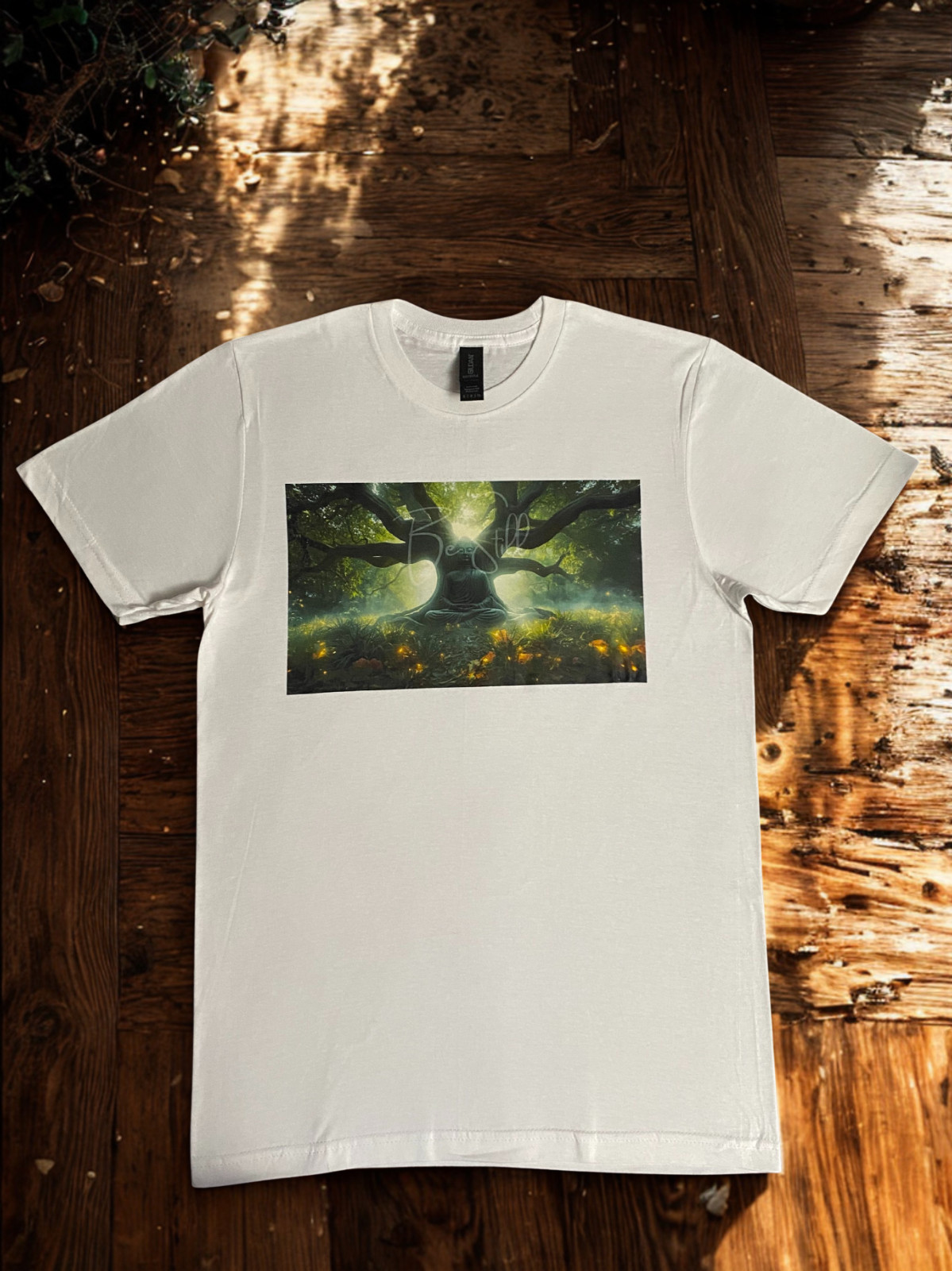 DTF Custom Made – BE STILL Short Sleeve T-Shirt – White SML