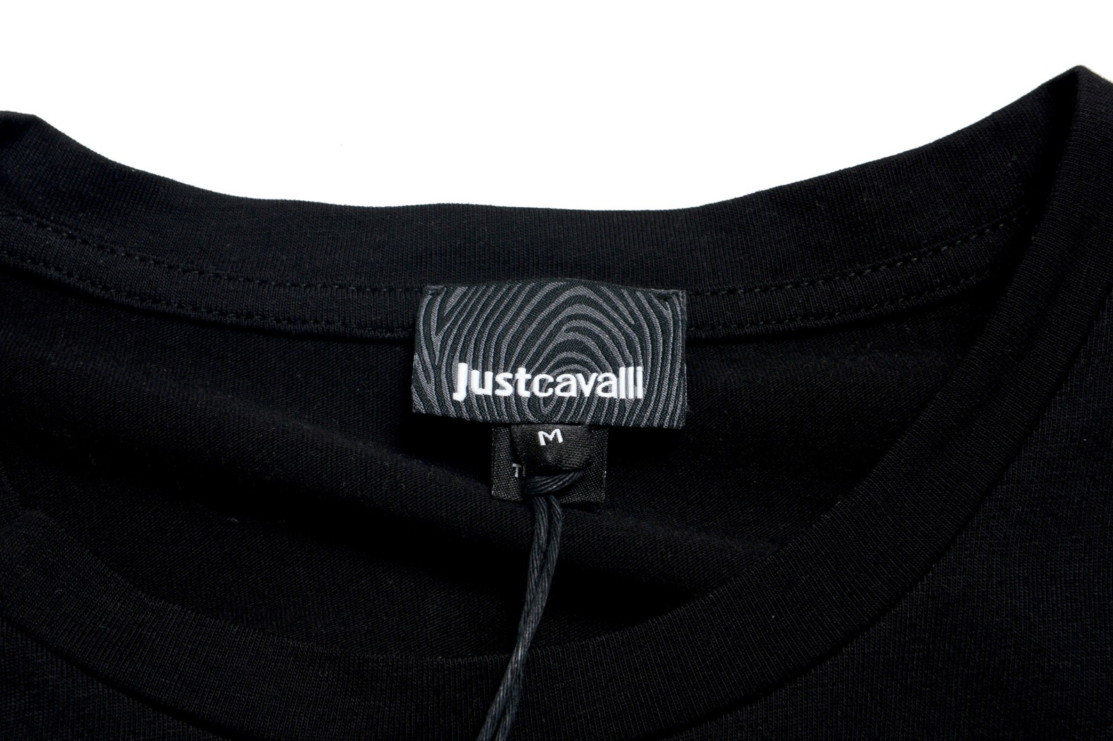 Just Cavalli Men’s Black Graphic Print Crewneck T-Shirt US 2XL IT 56
