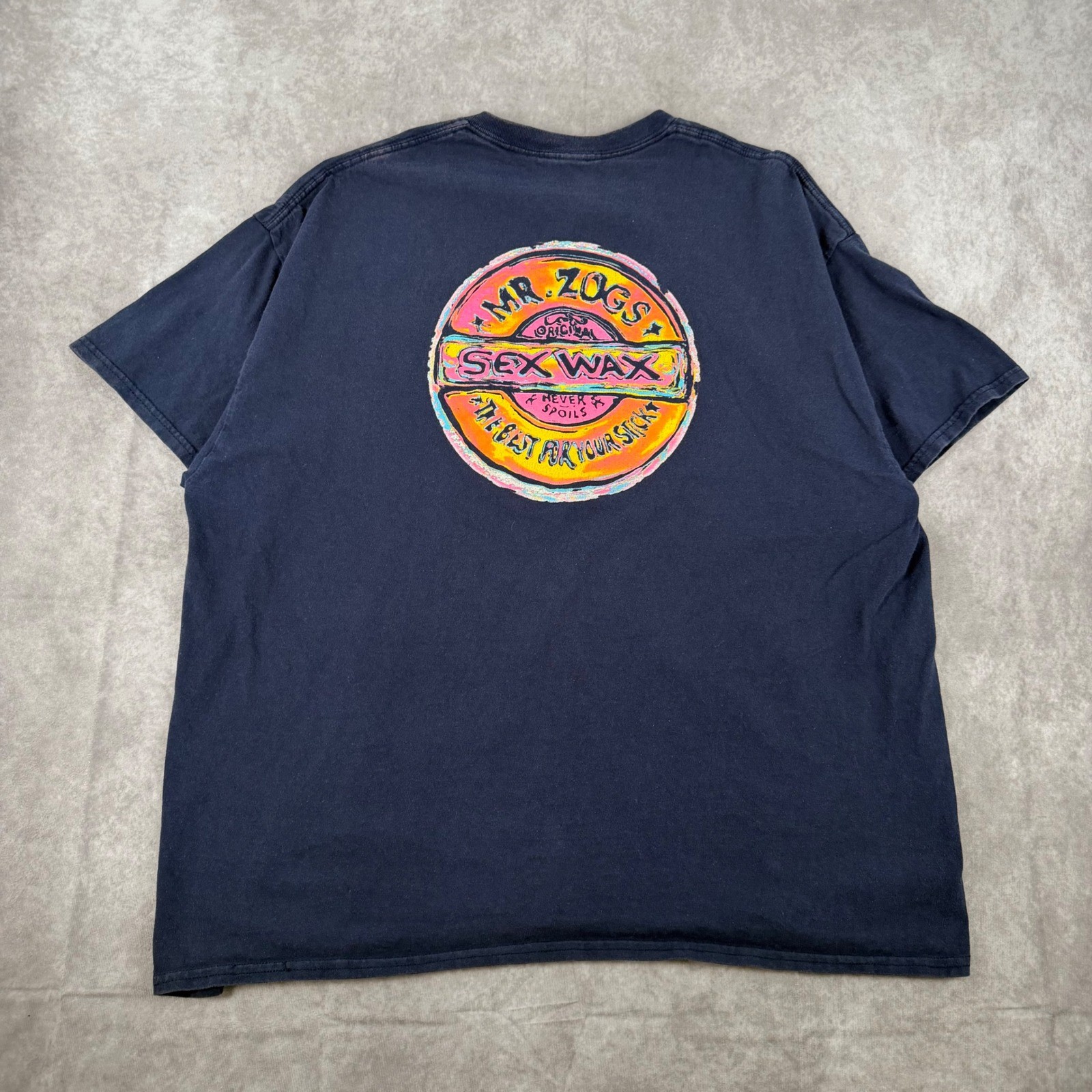 Mr Zogs Sex Wax T Shirt Navy Blue Surf Skate Graphic Tee