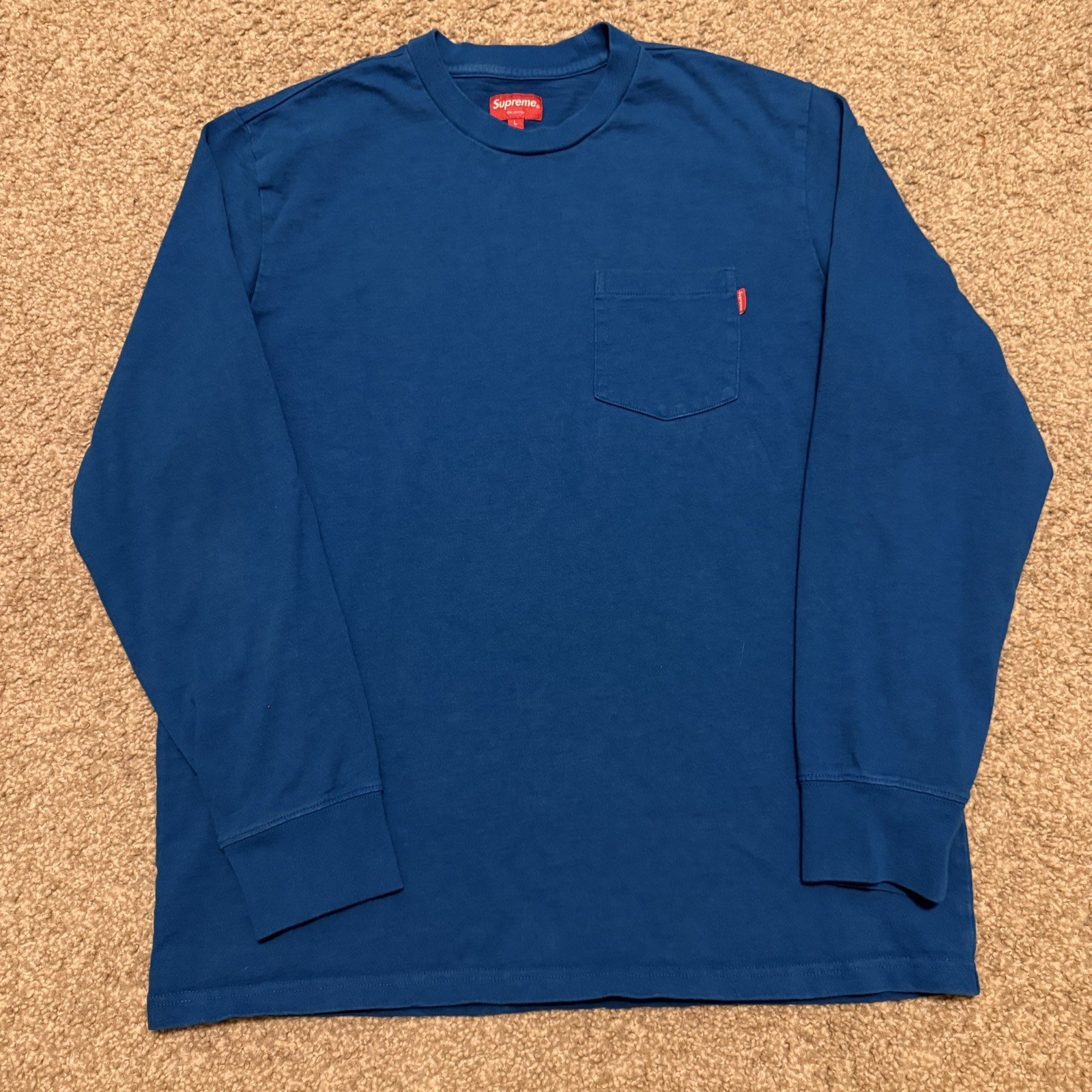 Supreme Box Long Sleeve Tee Dark Royal Size Large SS25 Worn Twice