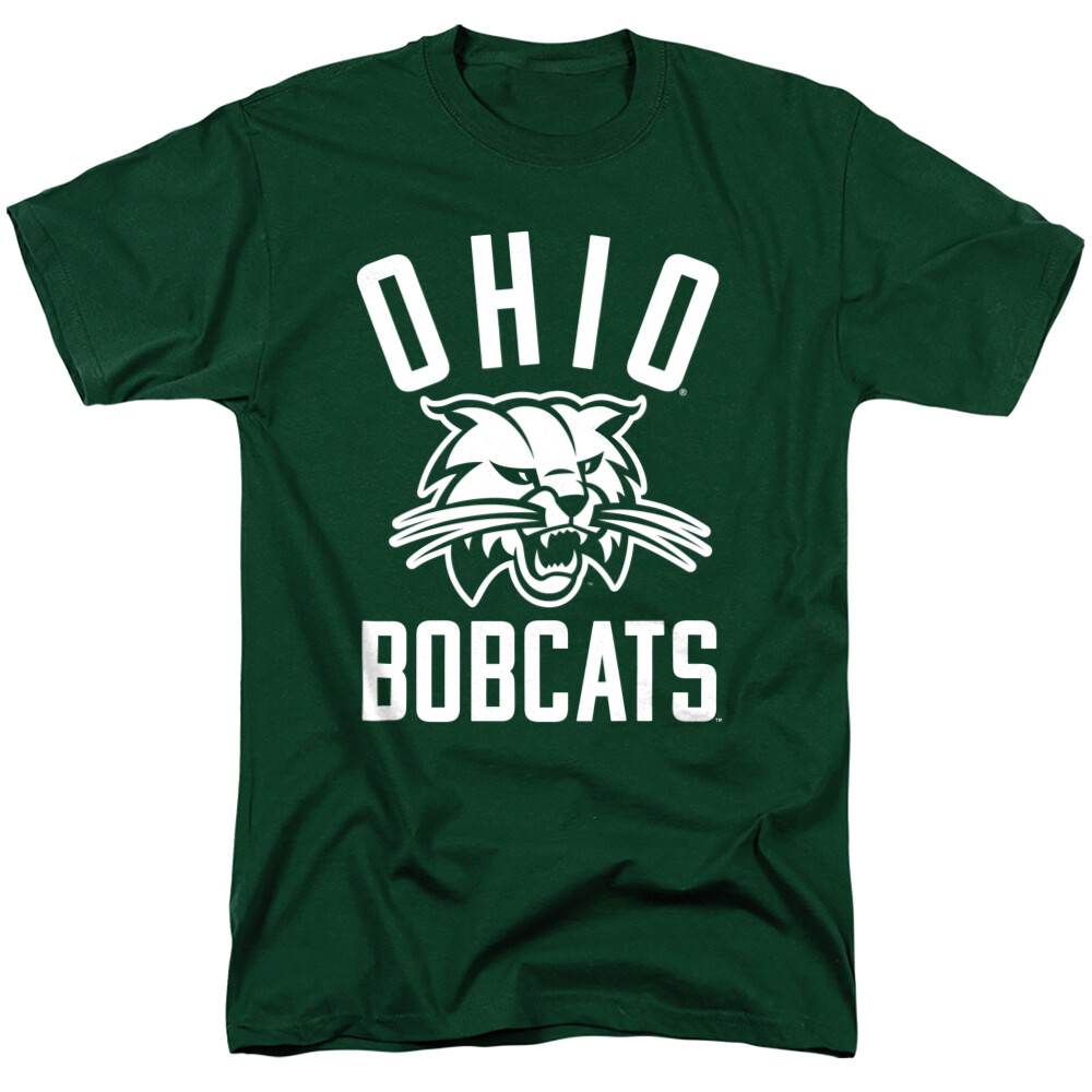 Ohio University Adult T-Shirt One Color Logo, Hunter Green, S-3XL