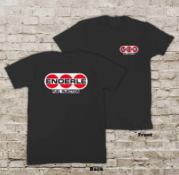 ENDERLE FUEL INJECTION AUTO RACING DRAG RACE HOT RAT ROD BLACK T-SHIRT