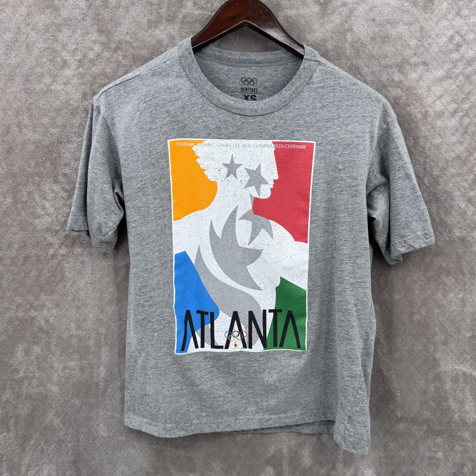 Outerstuff Shirt Mens XS Gray Atlanta Centennial Olympic Games Graphic Tee
