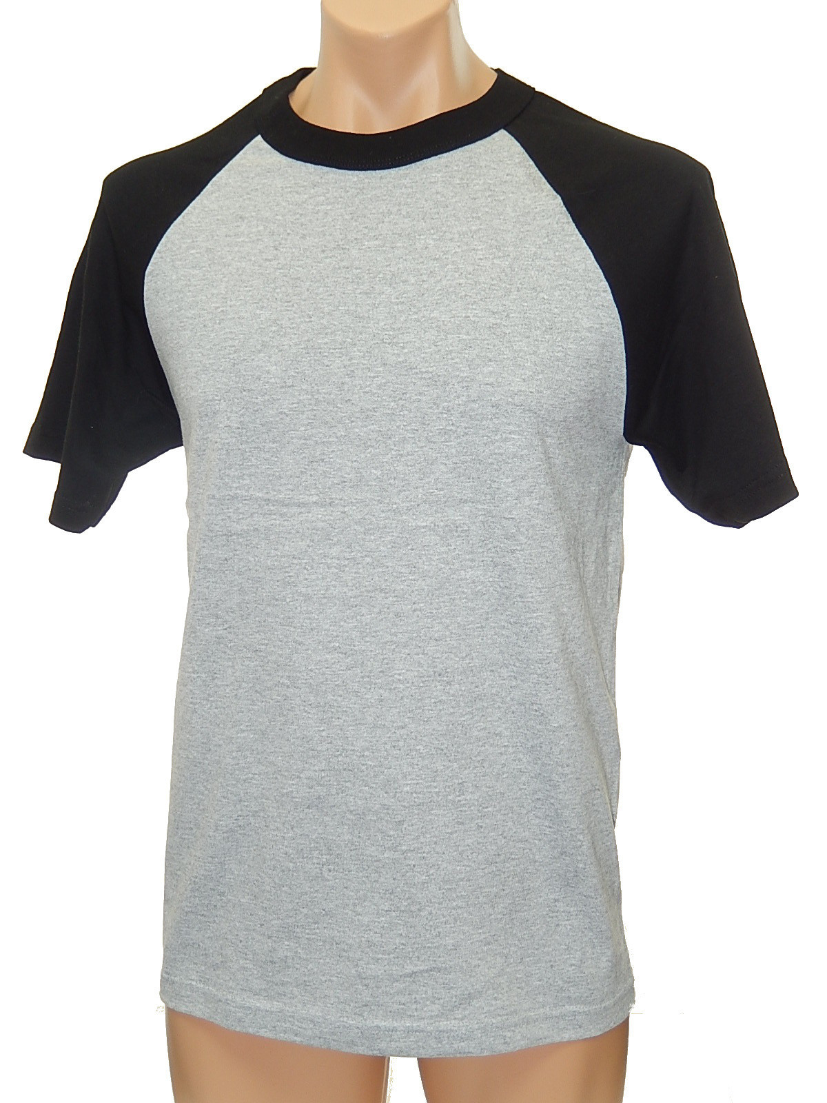 MENS HEAVY WEIGHT COTTON SHORT SLEEVE RAGLAN T SHIRT GYM WORKOUT BASEBALL S-3X