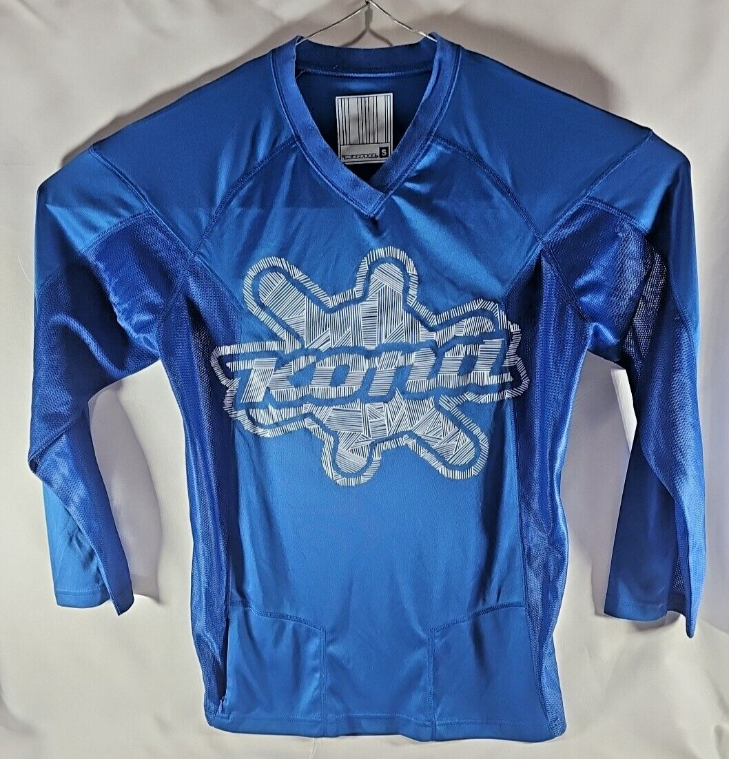 Kona Classic Athletic V-neck Jersey Graphic Print Mesh insets Long Sleeve Small
