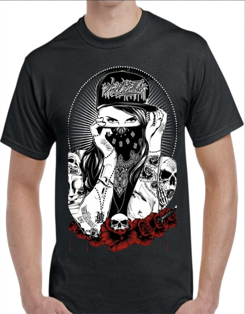 Tattoo Graphic Black Men’s T-Shirt Small To 3X-Large Style #4