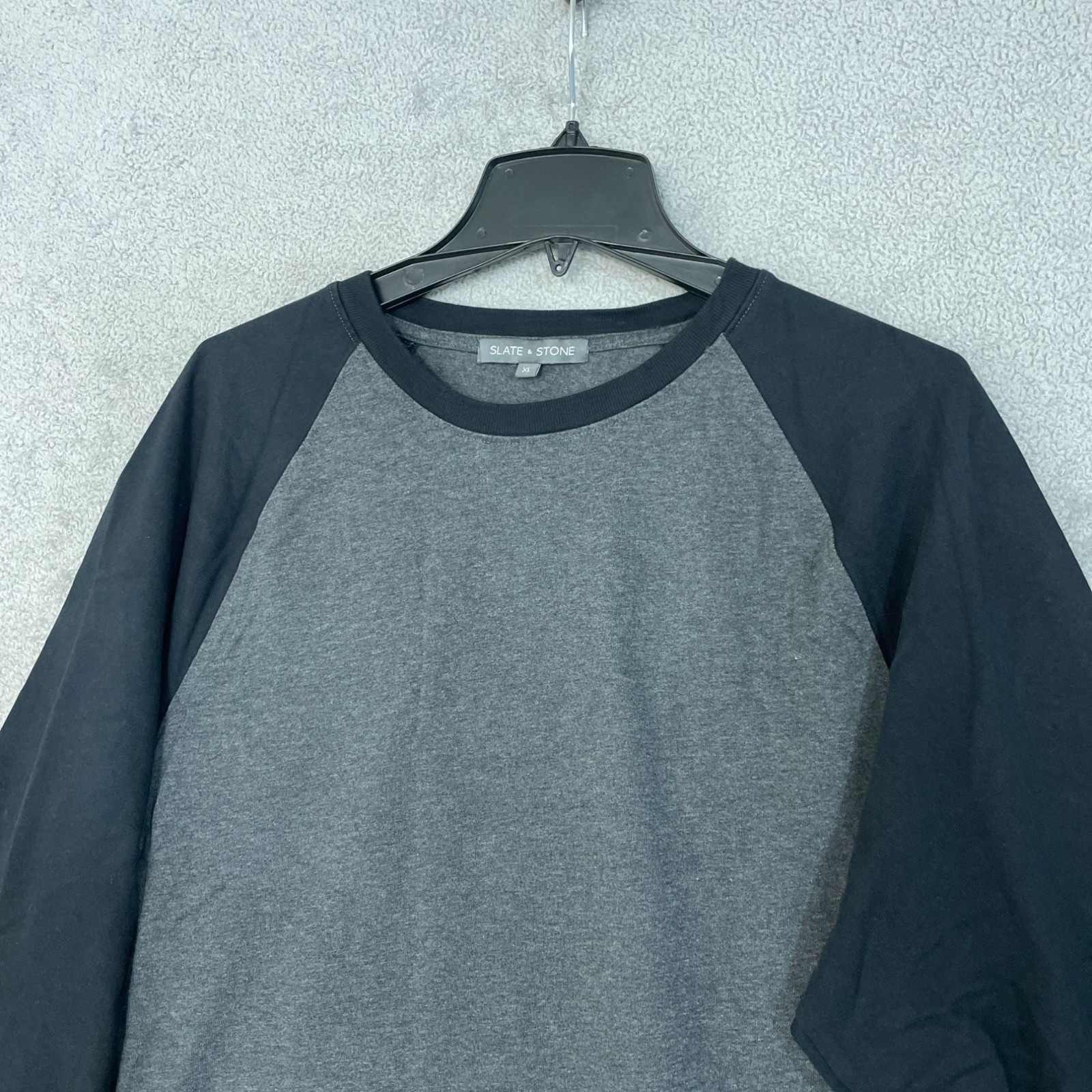 Slate & Stone Men’s XL Gray & Black Long Sleeve T-Shirt Cotton F1386