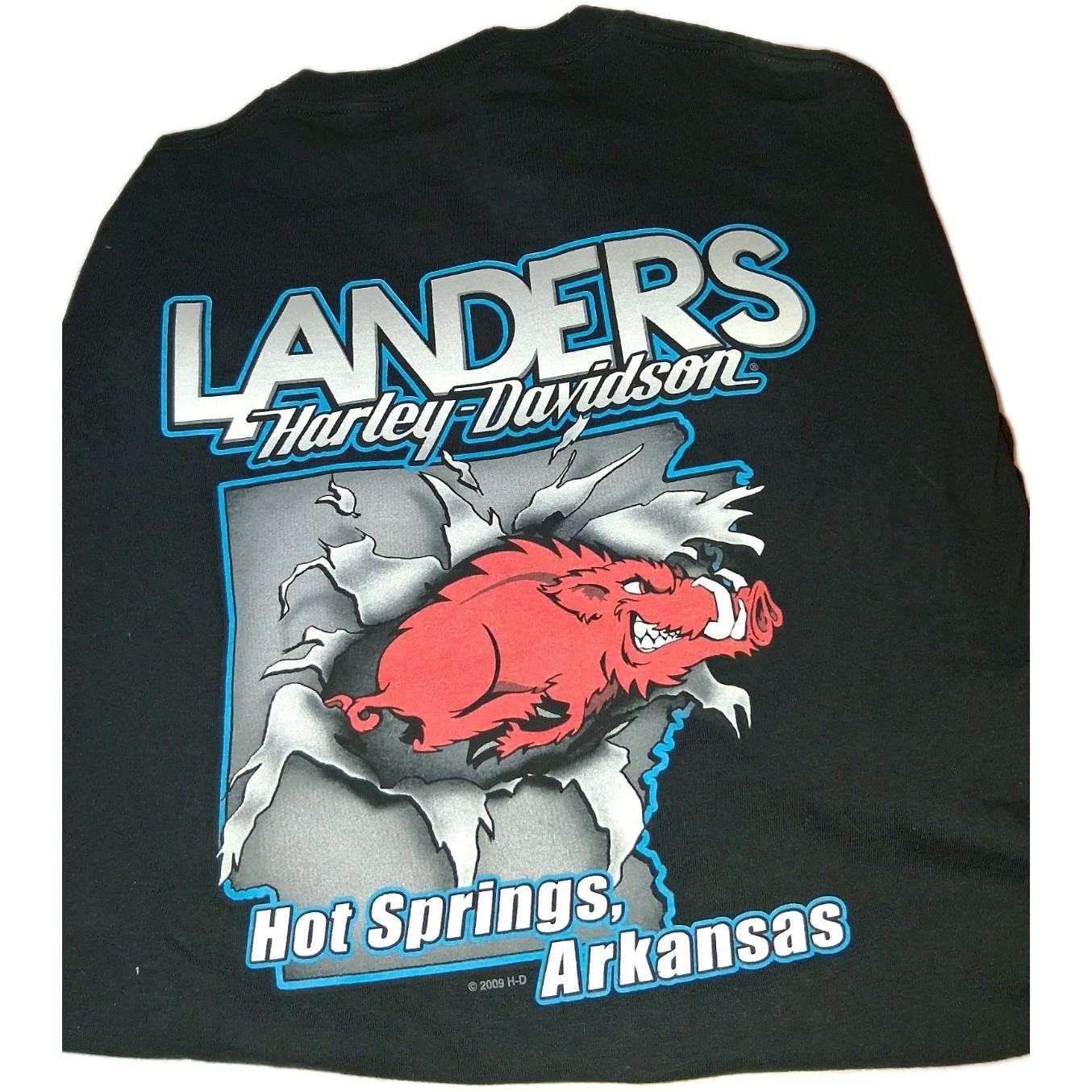 Harley Davidson Mens XL Black T-Shirt Landers Hot Springs Arkansas Made In USA