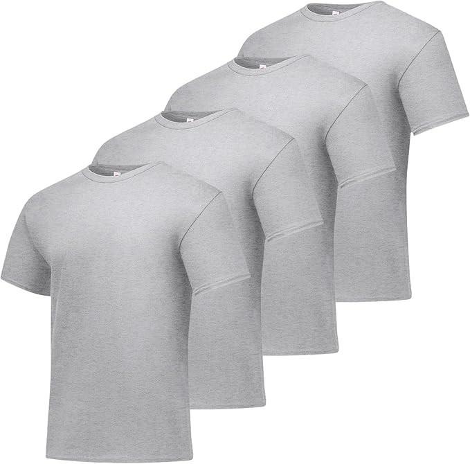 Hanes Men Crew neck T-Shirt 4-Pack ComfortSoft 100% Cotton Heavyweight Tee Plain