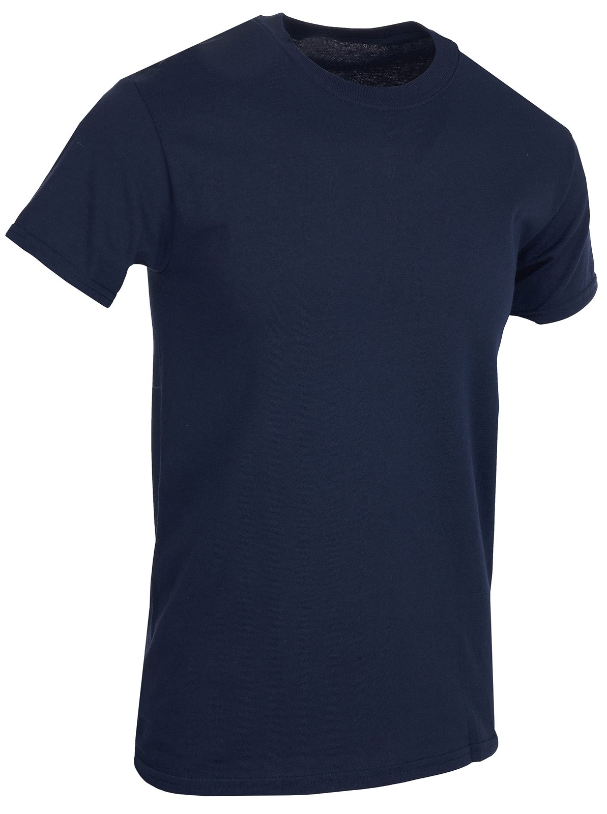BILLIONHATS 6 Pack Navy Blue Men’s Cotton T-Shirts Short Sleeve Bulk (MEDIUM)