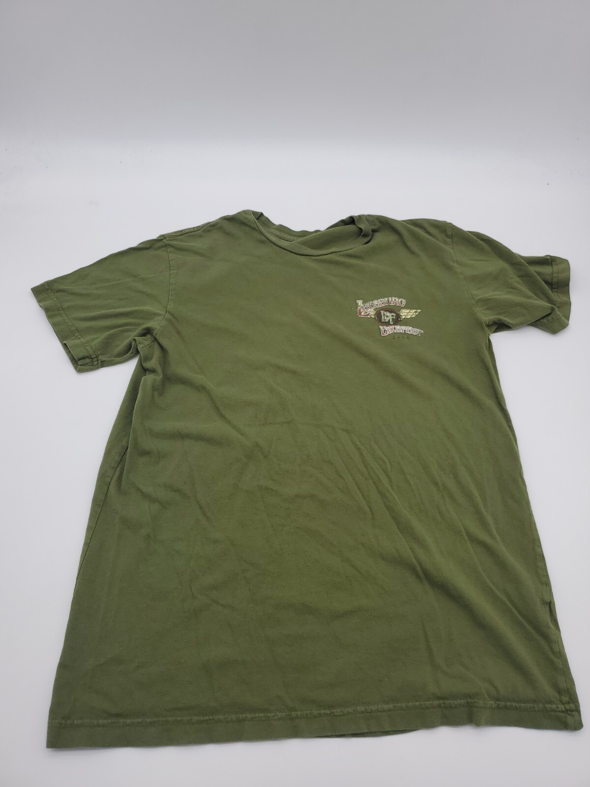 Leesburg Bikefest 2014 Small Green Event Men Shirt..#2934