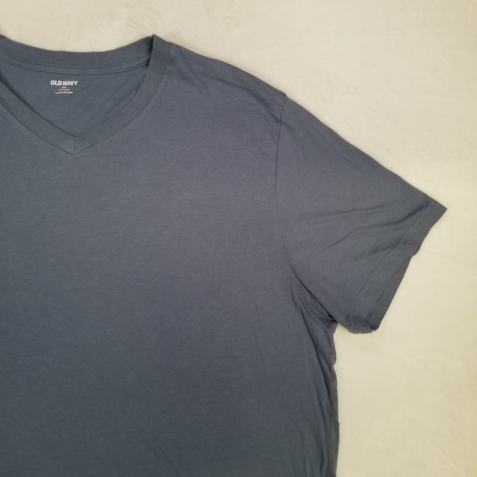 Old Navy Soft-Washed Slate Blue Basic T-Shirt Mens XXL Solid V-Neck Short Sleeve