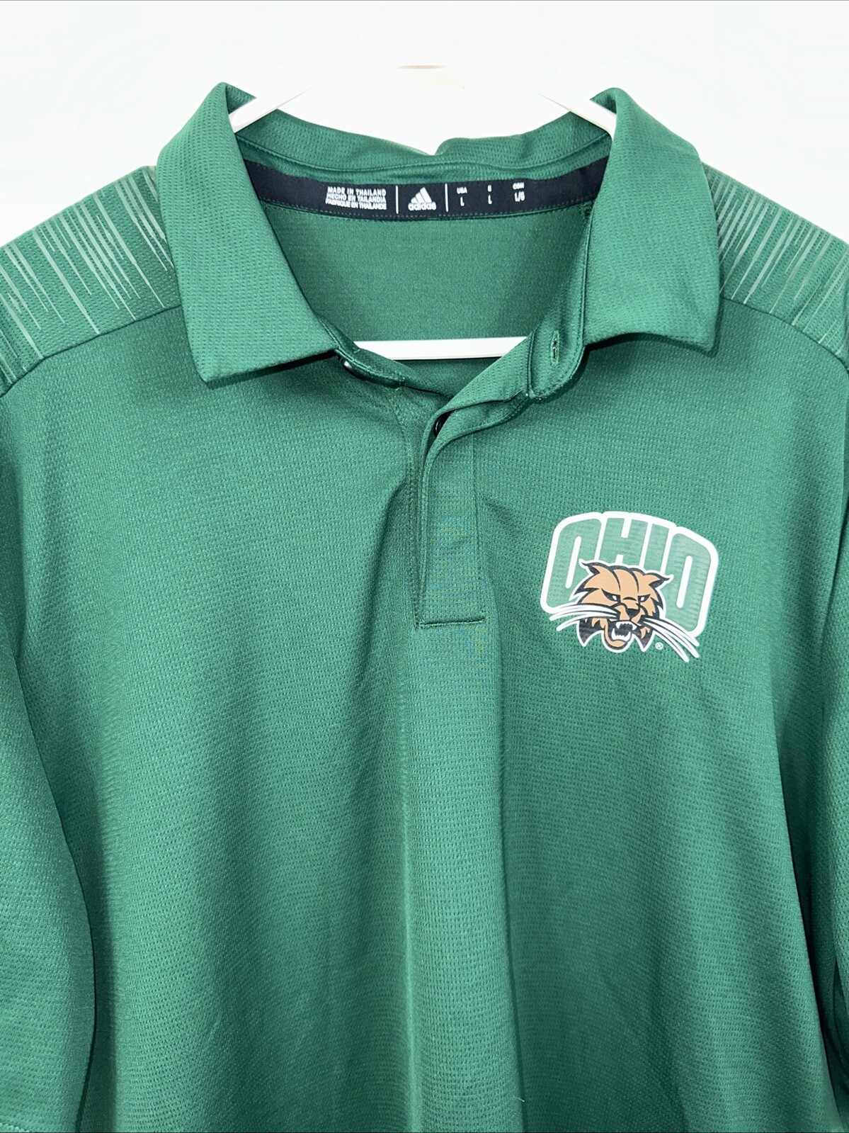 Adidas Climate Ohio University Bobcats Logo Men’s Large Green Coaches Polo