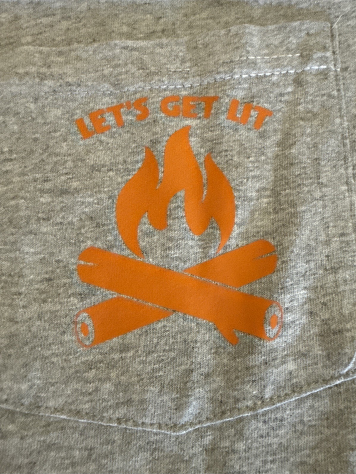 Unisex Custom T-shirt SS “Let’s Get Lit” “Welcome To Out Campsite” Gray Funny