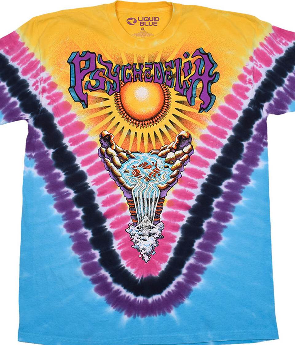 PSYCHEDELIA-2 SIDED TIE DYE T-SHIRT S-M-L-XL-2X V-DYE Grateful Dead,Phish,Goose