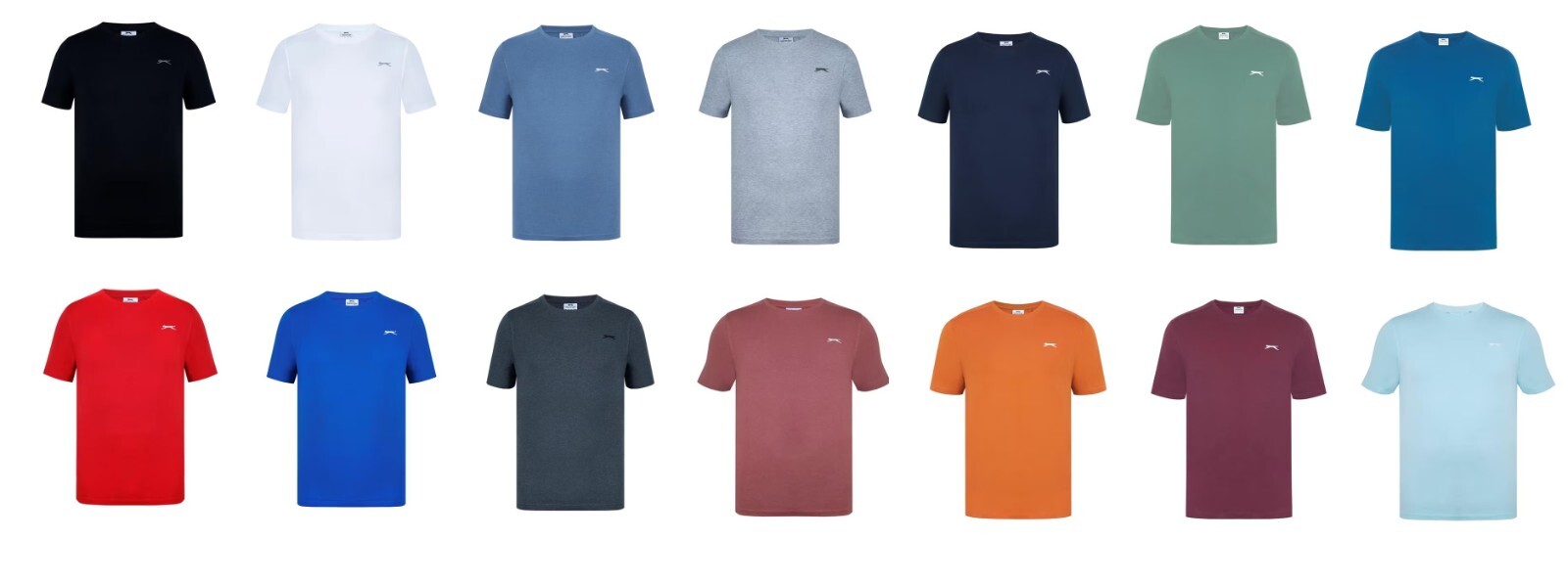 Mens Slazenger 100% Cotton Plain Crew Neck T Shirt XS S M L XL XXL 3XL 4XL BNWT