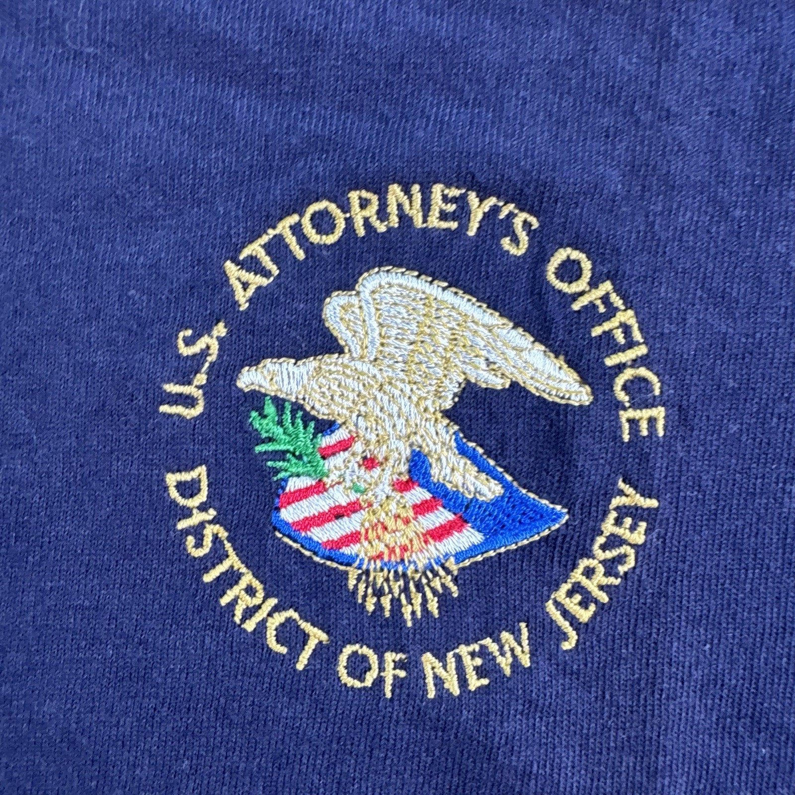 Vintage U.S. Attorney’s Office District of New Jersey T Shirt Men Large Blue