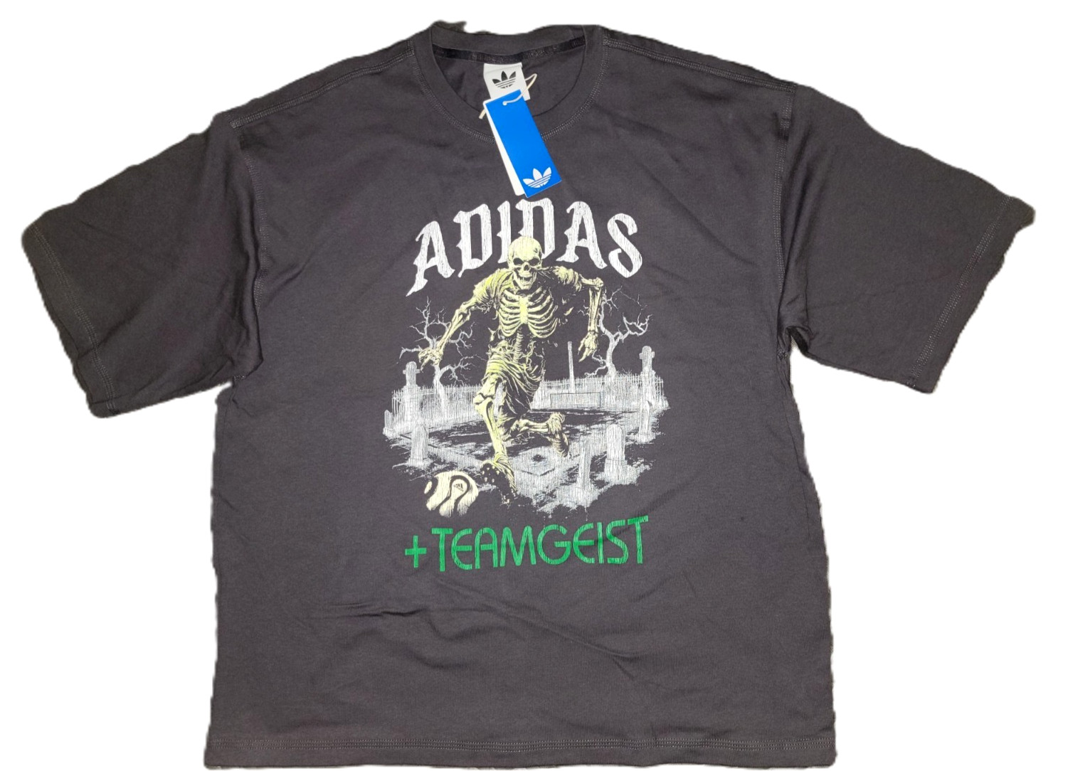 NEW MEN’S ADIDAS ORIGINALS TEAMGEIST SKELETON TREFOIL SHIRT ~SIZE MEDIUM #KW2172