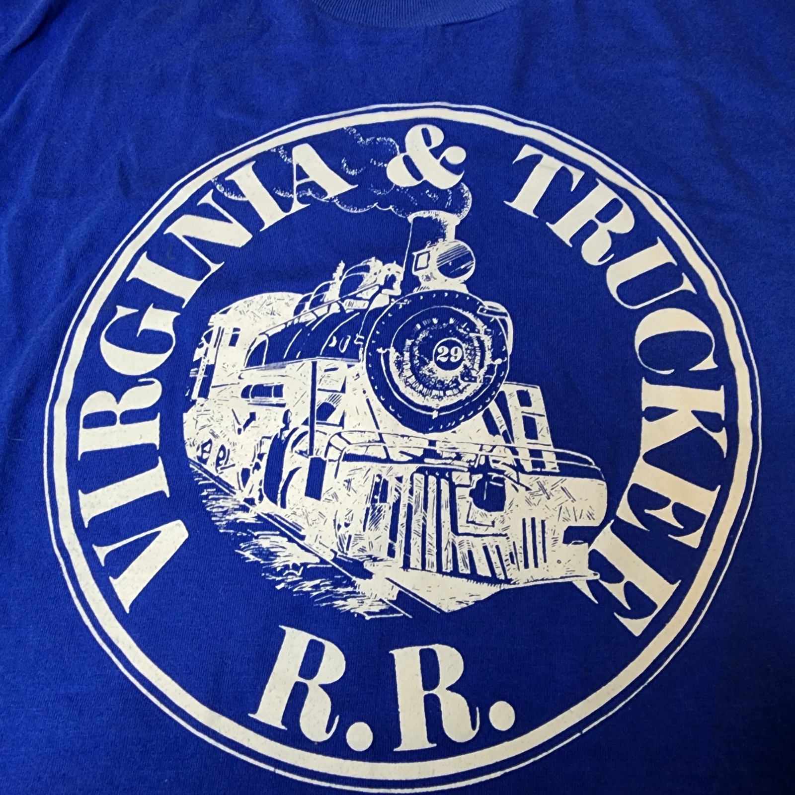 Vintage 90s Virginia Truckee Railroad Shirt Train USA Large Single Stitch