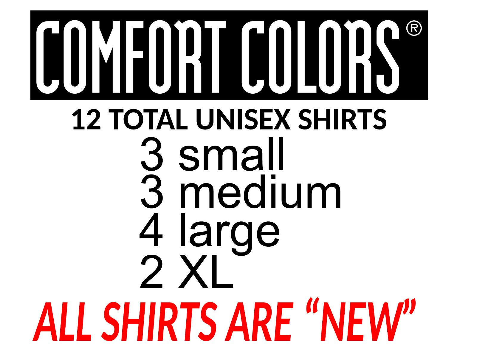 Comfort Colors C-1717 Pepper T Shirts 12 total